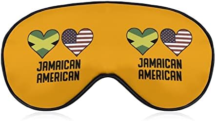 Ямайско-Американски Флагове във формата на Сърце Мека Маска За очи С Ефективна Затеняющей Превръзка На Очите си Удобна