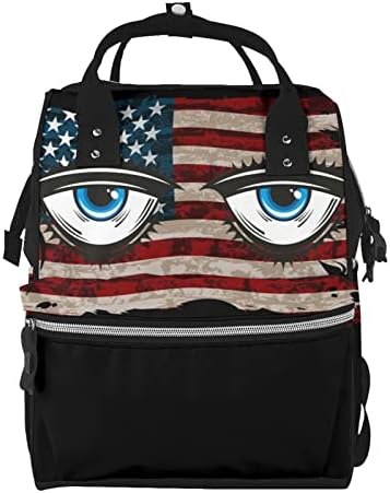 Раница-чанта за памперси с образа на американския флаг, Многофункционална Детска Чанта, Чанта за памперси за бременни,