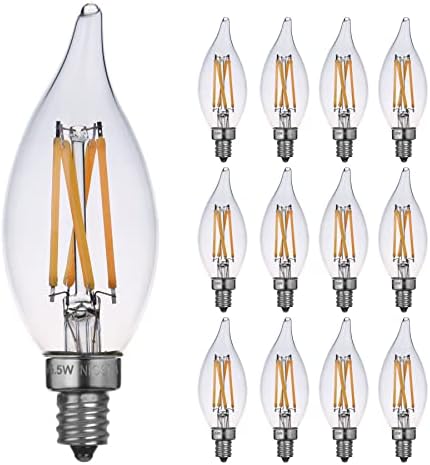 Led лампи-свещи MAINDECO CA10/CA11 в полилей мощност от 25 W, лампа с пламък 2700K, топло бяла led лампа с нажежаема