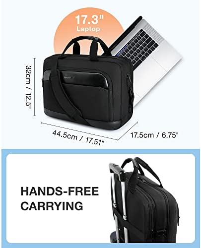 Чанта за лаптоп BAGSMART 17,3 инча, Куфарче за лаптоп за мъже и жени, Голяма Разтегателен Чанта за компютър за Бизнес,