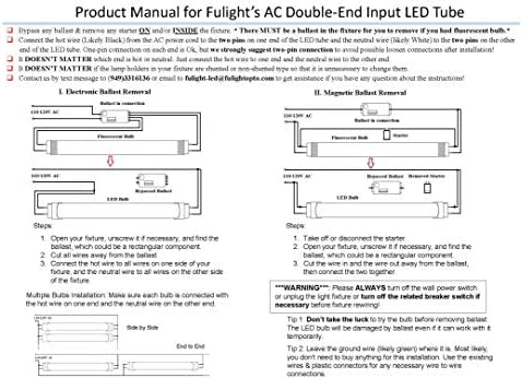 Лампа Fulight с байпасным баласт и въртяща се светодиодна лампа F6T5/WW - 9-Инчов 3 W (еквивалент на 6 W), по-топъл бял
