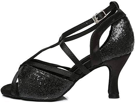 Дамски Лъскави Обувки за латино Танци HIPPOSEUS, Вечерни Сандали за танци Салса на среден Ток, модел 01