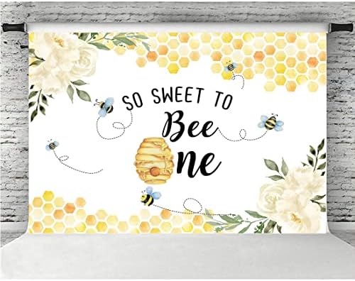 Пчелен Фон Lofaris 1st Birthday Жълти Пити, Такива сладки за Пчелите, Едно Цвете, Малко Меден Фон, Тема на Пчелите, Първите