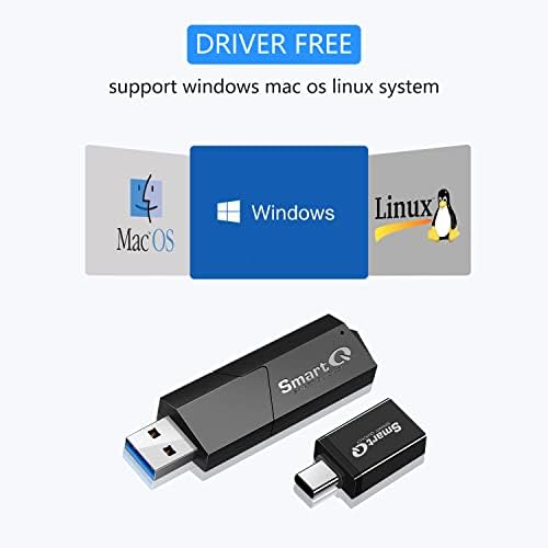 SmartQ C307 четец на карти памет, USB 3.0 SD за карта с памет SD, SDXC, microSD, microSDXC, USB адаптер C-A USB, USB