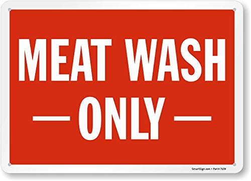 Табела Само за миене на месо от SmartSign | Пластмаса 10 x 14 инча
