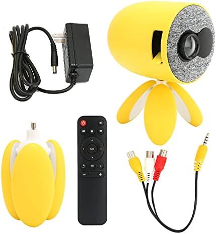 Мини Проектор, ABS жълто Преносим Мини-led видео проектор с Мил и творчески външен вид, с превръщането статив на 360