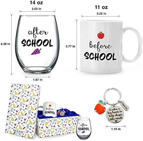 Чаша и чаена чаша NICKANE Before After School School | Забавни Благодарствени подаръци на Учителя от Ученика на Ден на