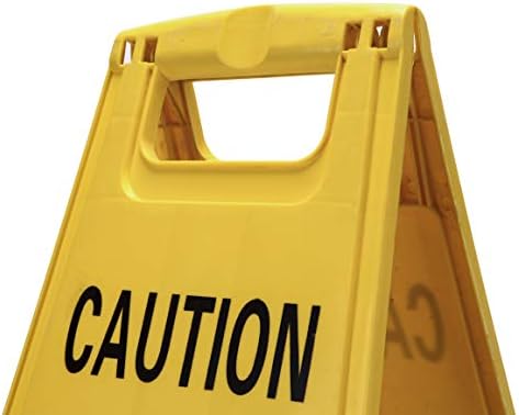 Знак Внимание мокър под (комплект от 2 части) – Предупредителен знак в рамка, височина 24 инча – се Открива на 12 инча