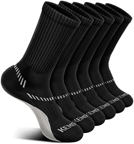 Мъжки Компресия Чорапи BULLIANT, 6 Двойки, Спортни Чорапи за бягане, Мъжки Чорапи с Пълна Мека Подметка