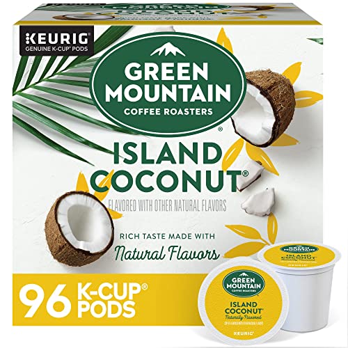 Green Mountain Coffee Roasters Coconut Island, за Еднократна употреба Шушулки Keurig K-Cup, Ароматизирани кафе лека печене,