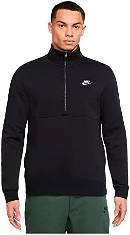 Мъжки hoody-пуловер на Nike Sportswear Club с цип на 1/2 с матово покритие на облегалката