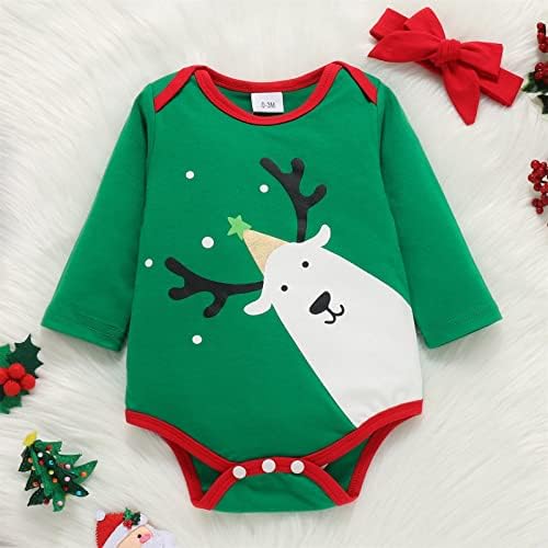 Облекло за новородени момичета, Коледни Комплекти от две части За новородени Момичета, Коледни Комплекти с изображение