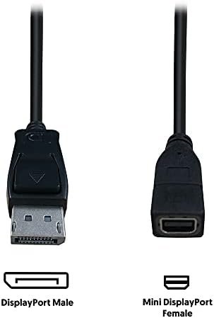 Адаптер Accell DP-mDP, DisplayPort (мъжки) - Mini DisplayPort (конектор), 8 инча (B247B-001B)