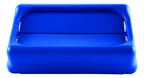 Rubbermaid Commercial Products Пластмасов правоъгълен кофа за боклук Slim Jim с вентилационни канали, 23 литра, Синьо