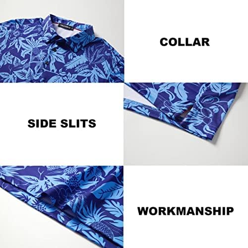 Мъжки ризи за голф Dry Fit Performance Print с Къс Ръкав, Абсорбиращи Влагата Ризи Топка за Голф
