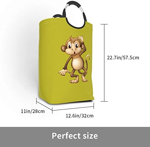 Пакет за мръсни дрехи със Сладък Маймунката, Сгъваема, С дръжка, Подходящ За домашно съхранение в гардероба, в банята