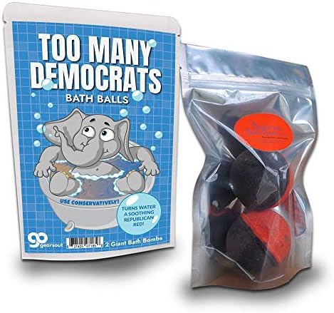 Топки за вана Too Many Democrats - Забавни Бомбочки за баня, Шипучки XL Black Cherry, Ръчна изработка, Направено в САЩ,