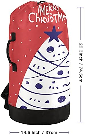 Весела Коледа (20) Чанта за дрехи Тежка Раница за пране на дрехи с плечевыми ремъци и дръжки за чанта за дрехи с цип