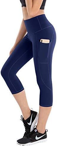 Дамски панталони за йога espidoo, с висока Талия, Регулиране на Корема, 4-Лентови Спортни Гамаши-участък с Джобове