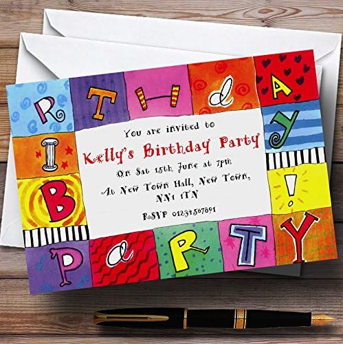 Пощенска картичка с Цветни Персонализираните Покани на парти, Рожден Ден