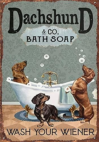 Dog Co. Сапун за баня, Измийте си Вайнер, Забавен Плакат с Куче, Подарък За майка си Куче, Стенен Интериор, Арт Пещера,