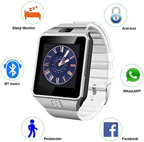 Padgene DZ09 Bluetooth Smartwatch, Ръчни Часовници за смартфон със сензорен екран, Спортен Фитнес тракер със слот за