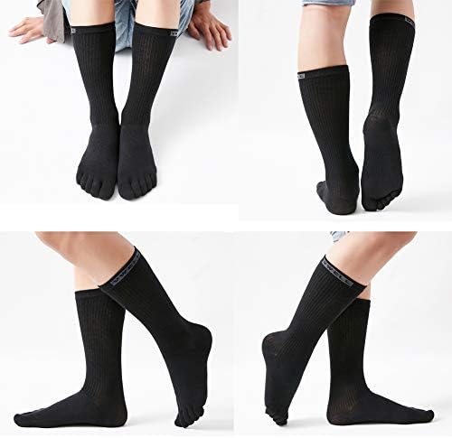 Чорапи VWELL Toe Памучни Спортни Чорапи за бягане с пет пръста, 3 Чифта, Размер 7-11