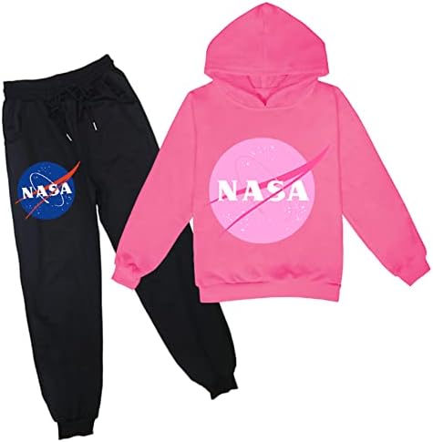 Памук Спортен Костюм UMocan на НАСА, Комплект за Малки Момчета, Ежедневни Hoody с качулка и Панталони за джогинг, Пуловер,