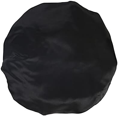 AllMatchWigs Двуслойни Черни Сатенени Шапки с подплата от еластична лента за сън и шапки за душ Възрастен размер
