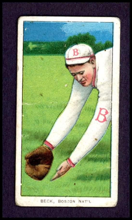 1909 T206 Фред Бек Бостън Брейвз (Бейзболна картичка) СПРАВЕДЛИВИ Брейвз