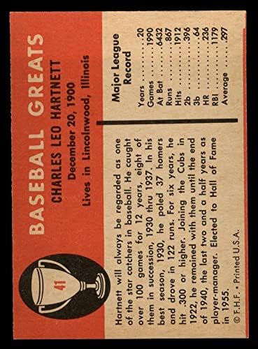 1961 Fleur 41 Габби Хартнет Чикаго Къбс (Бейзболна картичка) БИВШАТА/MT Cubs