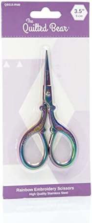 Ножици за бродиране Quilted Bear Rainbow - Прецизна ножица за бродиране/бродерия от дъгата неръждаема стомана 3,5 Rainbow