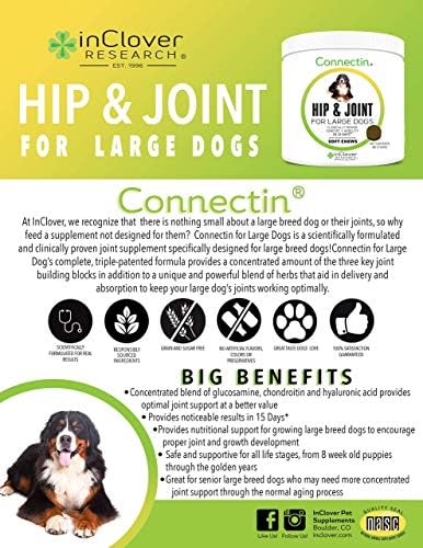 Таблетированная добавка за тазобедрените стави In Clover Connectin за големи кучета и меки за дъвчене смес Jump за ежедневна
