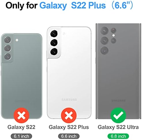 Antsturdy за Samsung Galaxy S22 +/S22 Плюс Чанта-портфейл 【Заключване RFID】【Джоб с цип】【7 Слотове за карти 】 Защитен