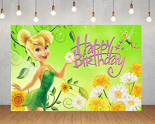 Зелен Приказен Фон за Украса на Парти по случай рожден Ден, Банер със Звънци за Детската Душа, Вечерни Аксесоари 5x3