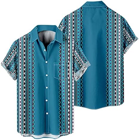 Мъжка мода и развлечения, 3D дигитален печат, обтегач, на ревера, риза с къс ръкав, отгоре, мъжки ризи