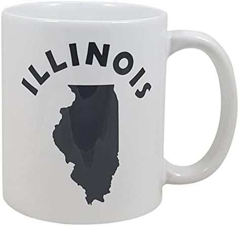 Palm City Products Форма на щата Илинойс - Керамични Кафеена Чаша с обем 11 грама | Чудесен подарък за жителите на Илинойс