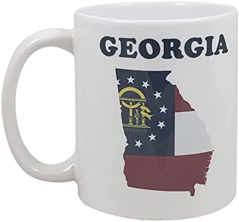Palm City Products Форма на щата Джорджия - Керамични Кафеена Чаша с обем 11 грама с Флага на щата Джорджия | Чудесен