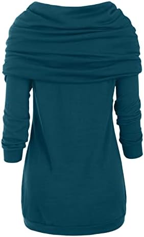 NOKMOPO, дамски ботуши с дълъг ръкав Блузи големи размери, с кръгло деколте и дълъг ръкав, асиметрични блузи от еднакво
