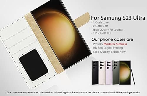 за Samsung S23 Ultra, за Samsung Galaxy S23 Ultra, Дизайнерски Калъф-портфейл с панти капак За телефон, A0096 Британска