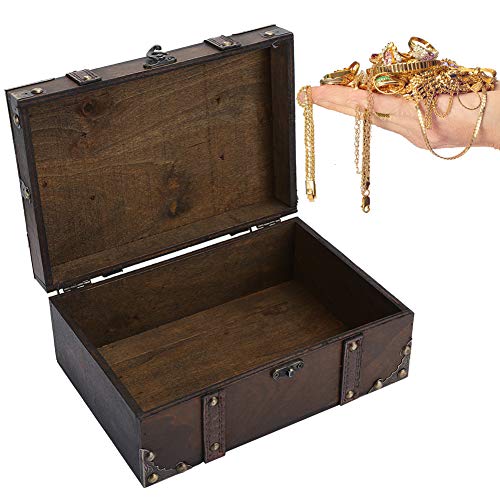 Ковчег за часа, в ковчег за бижута, съкровище, Ретро Дървена Кутия За Съхранение, Декоративен Ракла за Бижута с Ключ,