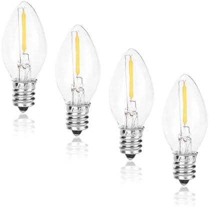 WarmHut 4 Опаковки led крушки-sconces свещ, на Основата на E12 2700k от Топло Бяло Прозрачно Стъкло, Led лампа C7, Еквивалент