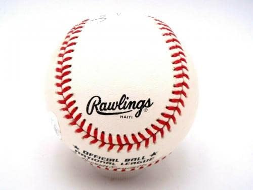 Уили Мейс Подписа Договор с Rawlings Nl Baseball, Сертифициран Jsa Autograph Auto Hof - Бейзболни Топки с автографи