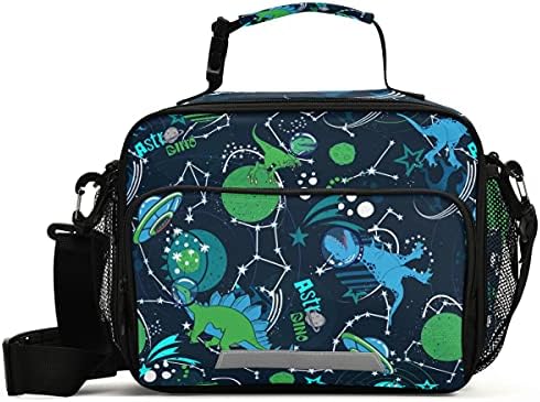 MNSRUU Студентски Чанта за Обяд Космическото Приключение Динозавър Изолирани Чанти За Обяд Чанта за Пикник За Обяд-Бокс