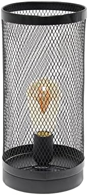Настолна Лампа Simple Designs LT1075-BLK От Цилиндрични Стомана, Черна