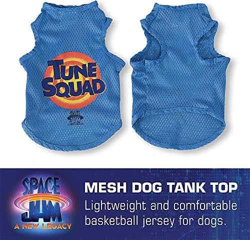 Майк за кучета LOONEY TUNES Space Jam 2 Tune Squad, Риза за малки кучета | Джърси Space Jam, Окото синя Тениска за малки