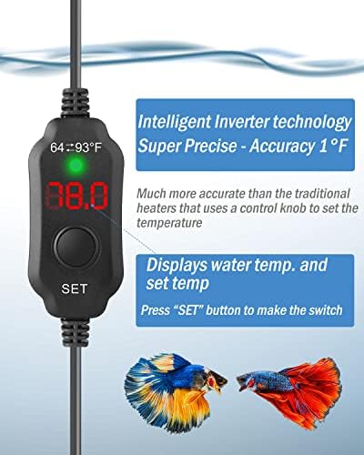 AquaMiracle Регулируем Нагревател Betta мощност 10 W, Малко Аквариумный Нагревател, Потопяеми нагреватели за аквариум