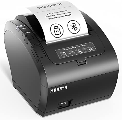Принтер проверка MUNBYN Bluetooth 5.0 P047 с Един USB порт и Термобумагой 3 1/8 x 230 метра, на 10 на Касовите Ролки