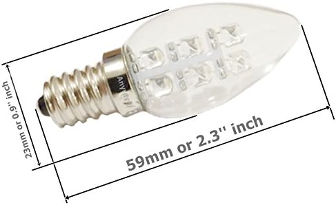 Led нощна лампа Anyray A-C7E12LCW, 0,5 W C7 (подмяна на 4 W, 5 W, 7 W), 110, основен цвят sconces свещ E12, 120 (студено