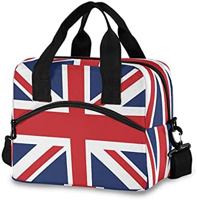 Чанта за Обяд Скоростна Флаг на Великобритания Юниън Джак Изолиран Охладител Чанта-Тоут за Обяд Контейнер Органайзер